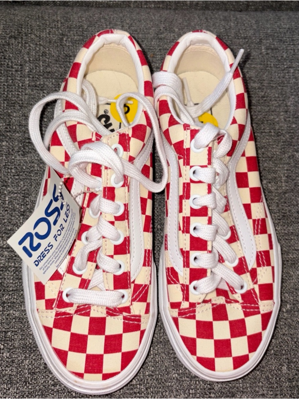 New without tags Vans Red and Cream Checkerboard Low-Top Sneakers size:5